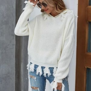 SHEIN fringe hooded sweatshirt